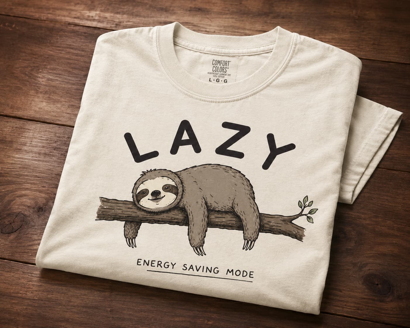 GeekYourHealth LAZY Energy Saving Mode sloth t-shirt by Nate